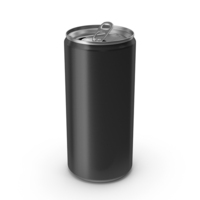 Opened Black Beverage Slim Can 200ML PNG & PSD Images