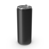 Opened Black Beverage Slim Can 250ML PNG & PSD Images