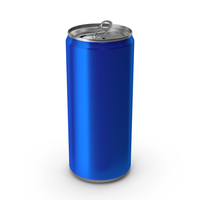 Opened Blue Beverage Sleek Can 300ML PNG & PSD Images