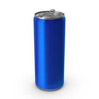 Opened Blue Beverage Sleek Can 330ML PNG & PSD Images