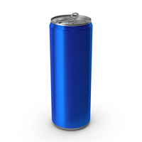 Opened Blue Beverage Sleek Can 355ML PNG & PSD Images