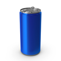 Opened Blue Beverage Slim Can 200ML PNG & PSD Images