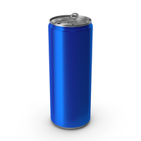 Opened Blue Beverage Slim Can 250ML PNG & PSD Images