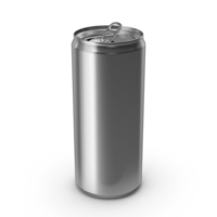 Opened Grey Beverage Sleek Can 300ML PNG & PSD Images