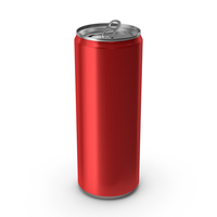 Opened Red Beverage Slim Can 250ML PNG & PSD Images