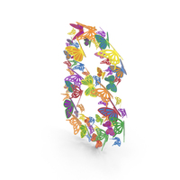 Colorful Butterflies Number 8 PNG & PSD Images