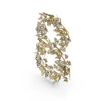 Gold Butterflies Number 8 PNG & PSD Images