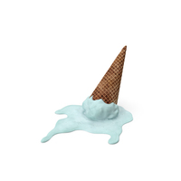 Melting Ice Cream Cone Blue PNG & PSD Images