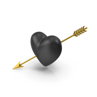 Black Heart with Arrow PNG & PSD Images
