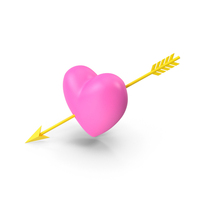 Pink Heart with Arrow PNG & PSD Images