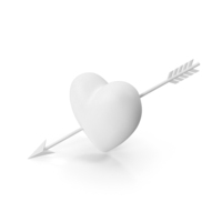White Heart with Arrow PNG & PSD Images