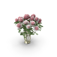 Bouquet of Peonies in Vase PNG & PSD Images