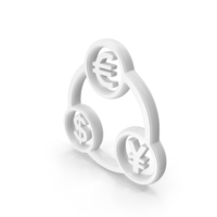 White Money Transfer Euro Yen Dollar Symbols PNG & PSD Images