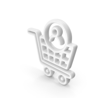 Shopping Cart With User Or Account Symbol White PNG & PSD Images
