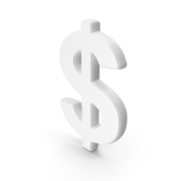 White Dollar Currency Symbol PNG & PSD Images