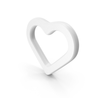 Heart Outline Symbol White PNG & PSD Images