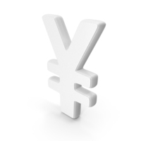 White Yen Currency Symbol PNG & PSD Images