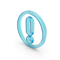 Glass Exclamation Mark In Circle Symbol PNG & PSD Images