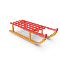 Wooden Red Sleigh PNG & PSD Images