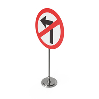 No Turn Left Traffic Sign PNG & PSD Images