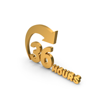 Gold 36 Hours Order Execution Icon PNG & PSD Images