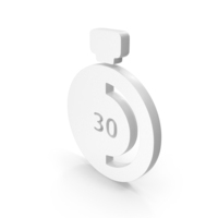 White Alarm 30 Minutes Icon PNG & PSD Images