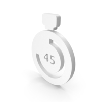 45 Minutes Alarm Icon White PNG & PSD Images