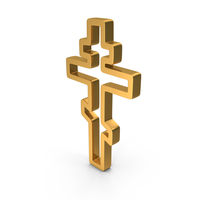 Gold Cross Outline Icon PNG & PSD Images