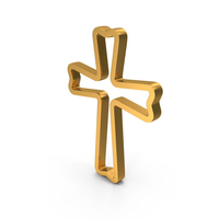 Gold Cross Outline Icon PNG & PSD Images