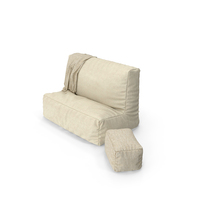 Set Beige Furniture Pouf Sofa Plaid PNG & PSD Images