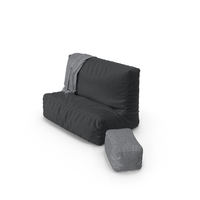 Set Black Furniture Pouf Sofa Plaid PNG & PSD Images