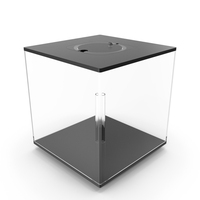 Black Fish Bowl Cube Empty PNG & PSD Images