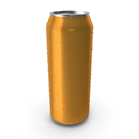 Beer Can with Drops Orange 500ml PNG & PSD Images