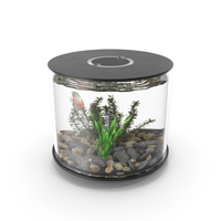 Black Cylinder Fish Tank PNG & PSD Images