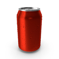 Drink Soda Can With Water Droplets Red 330ml PNG & PSD Images