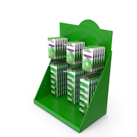 Green Counter Top Display with Goods PNG & PSD Images