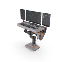Sci fi Three Monitor Computer PNG & PSD Images