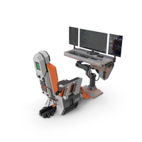 Sci Fi Computer And Pilot Chair PNG & PSD Images