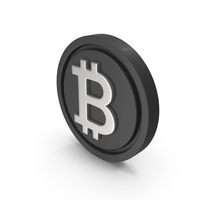 Bitcoin Symbol Silver And Black PNG & PSD Images