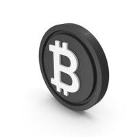 Bitcoin Symbol White And Black PNG & PSD Images