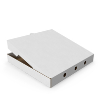 Pizza Box Slightly Opened White PNG & PSD Images