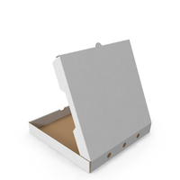 Pizza Box Half Opened White PNG & PSD Images
