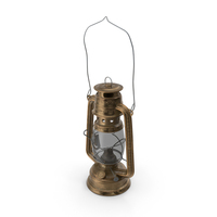 Rustic Kerosene Lantern Gold Posed PNG & PSD Images