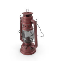 Rustic Kerosene Lantern Painted Steel Red PNG & PSD Images