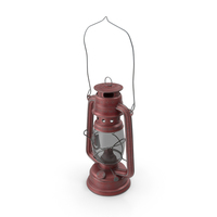 Rustic Kerosene Lantern Painted Steel Red PNG & PSD Images
