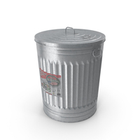 Galvanized Steel Trash Can PNG & PSD Images