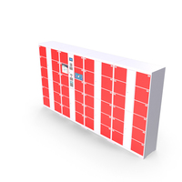 Red Supermarket Smart Locker PNG & PSD Images