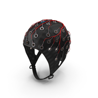 Black EEG Head Cap With Electrodes PNG & PSD Images