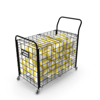 Metal Storage Full of Volleyballs PNG & PSD Images