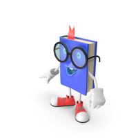 Cartoon Blue Book Character Standing Pose PNG & PSD Images